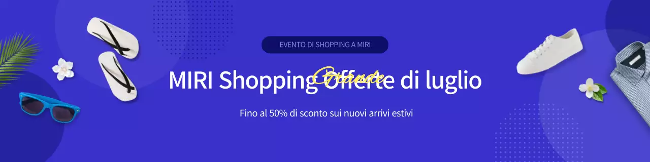 Promuovete il vostro evento di shopping estivo con un semplice concetto blu