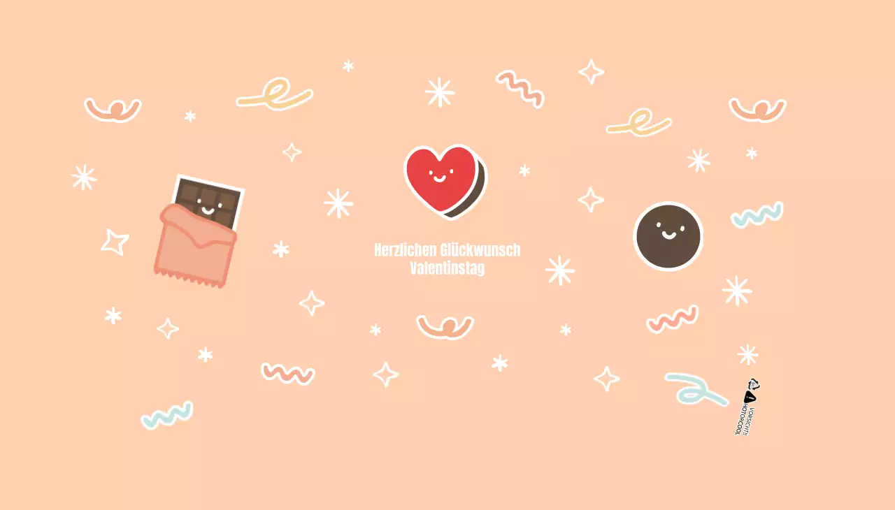 Rosa Valentine Niedliche Schokolade Pappbecher