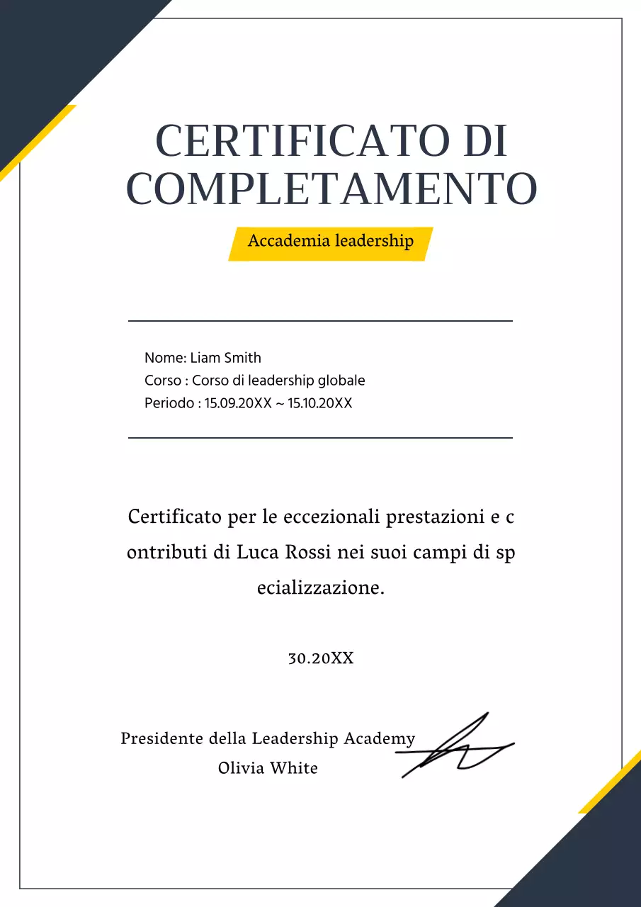 Documenti di formazione ordinati in giallo e blu