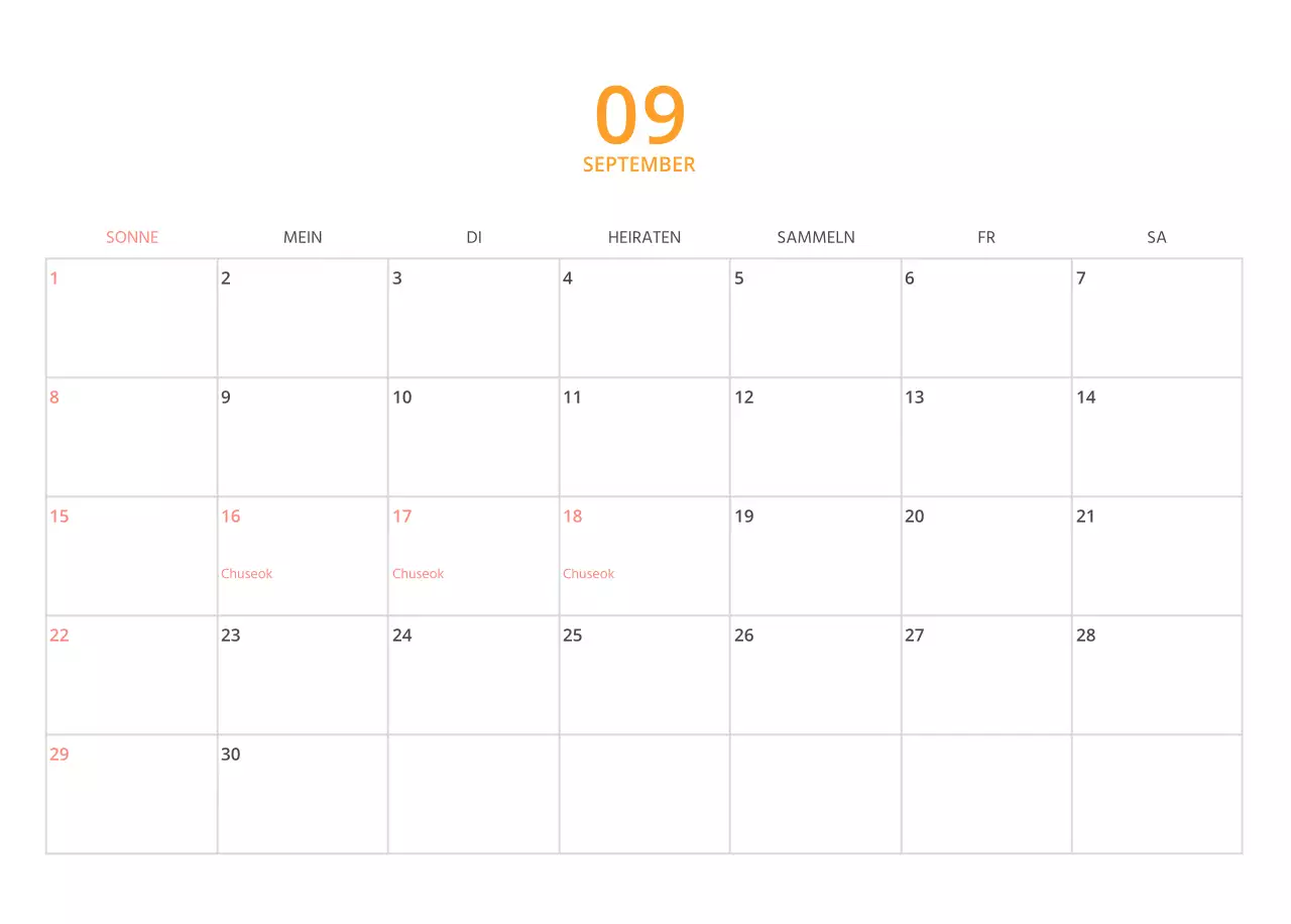 Mehrfarbiger Bildkalender