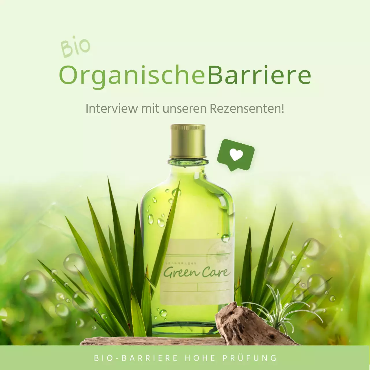 Veranstaltungen zur Überprüfung der Bio-Haut mit grünem Hintergrund