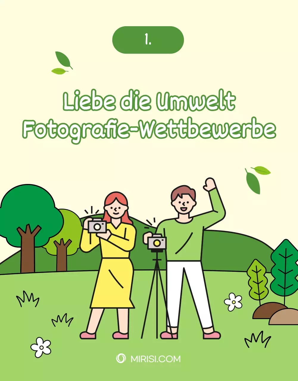 Grün Natürlich Flach Illustration Stil Natur Umwelt Liebe Fotowettbewerb