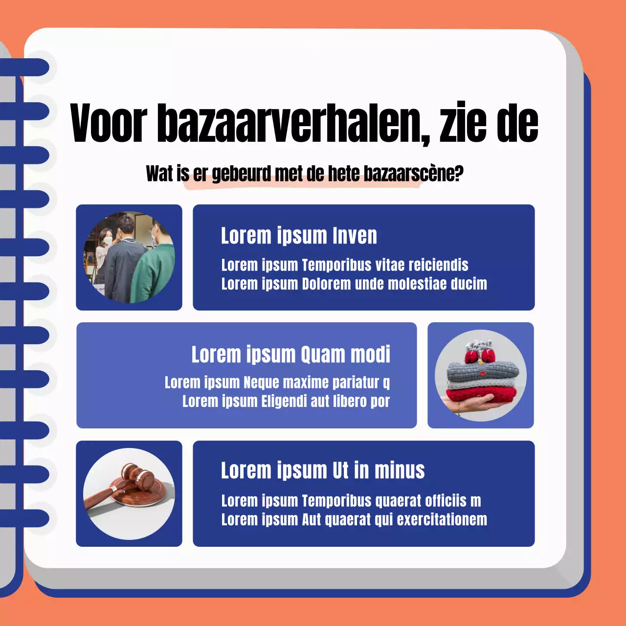 Oranje en blauw evenement bazaar verslag