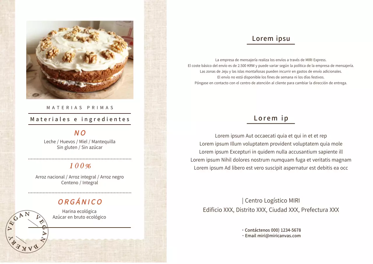 Postal marrón con temática de panadería