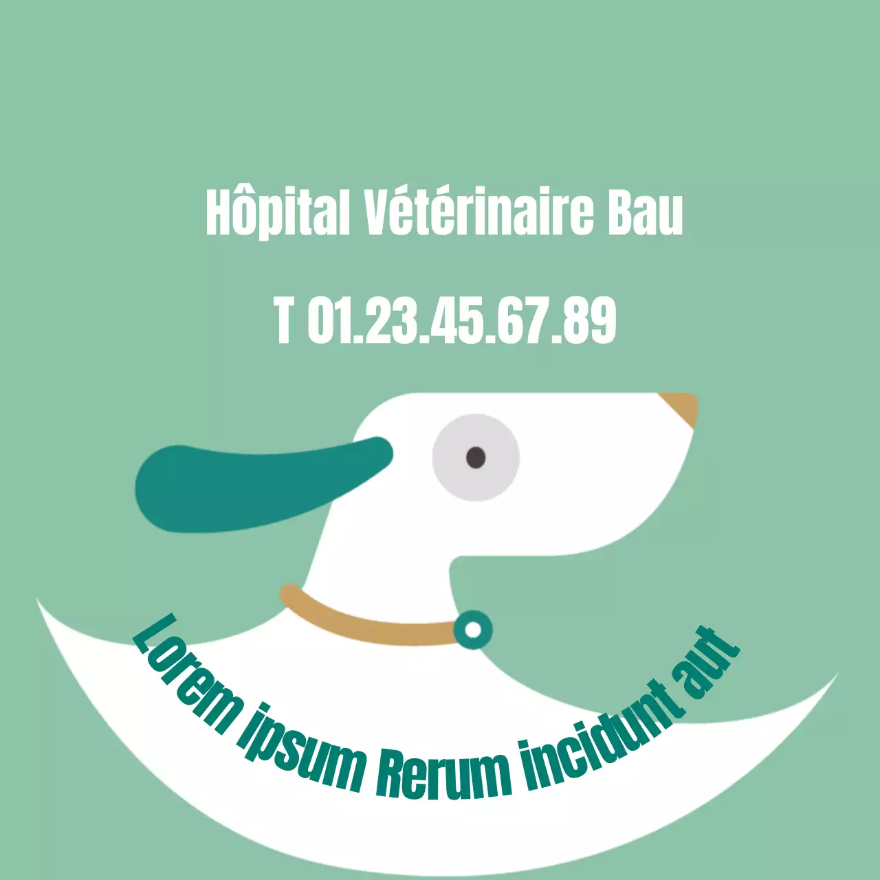 Etiquette vétérinaire simple et illustrée à la menthe