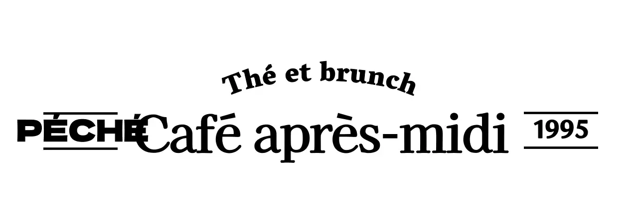 Nom commercial d'un café avec un texte simple et émotionnel en noir