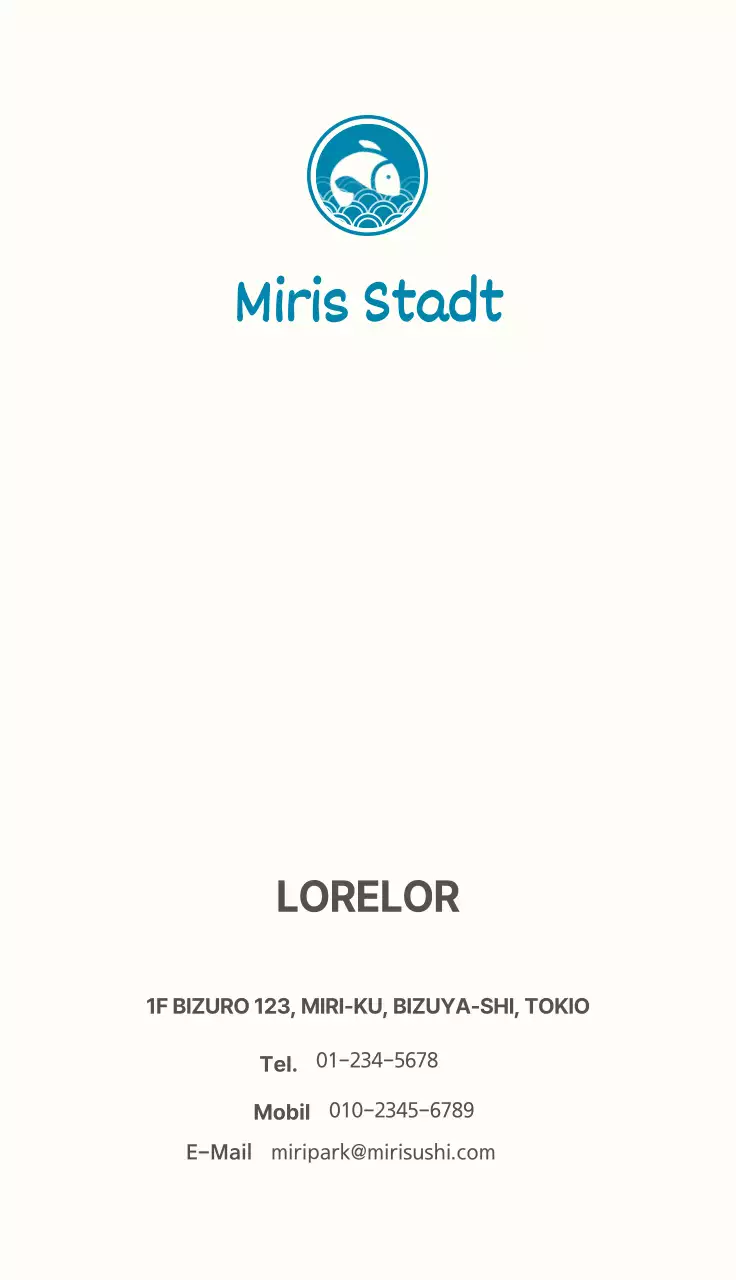 Japanisches Sushi-Restaurant mit klarem blauen und hellgelben Design