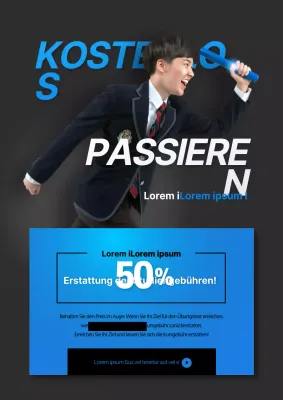 Werbung für eine Benotungsveranstaltung an der School of Mines mit einem blau-schwarzen Studentenfoto
