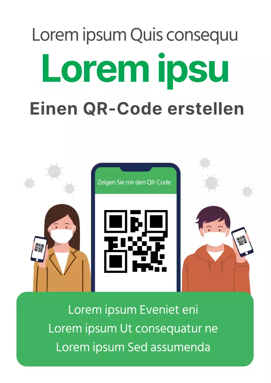 Grüne Illustration sauberes Coronavirus-Etikett