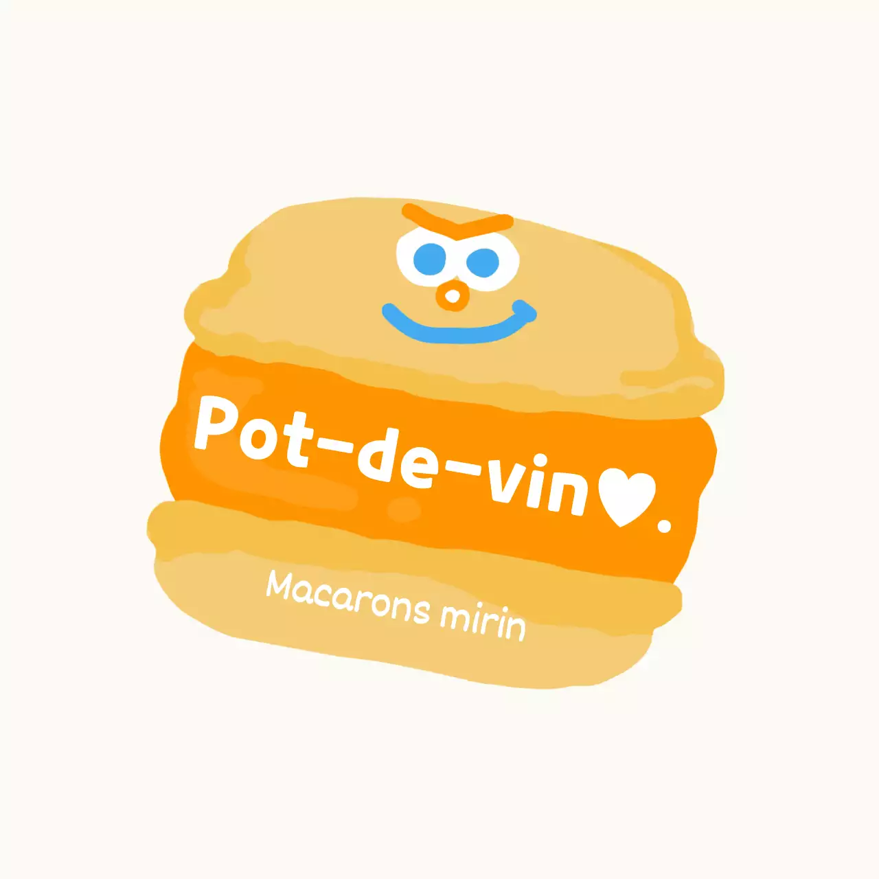Illustration d'un joli macaron en orange