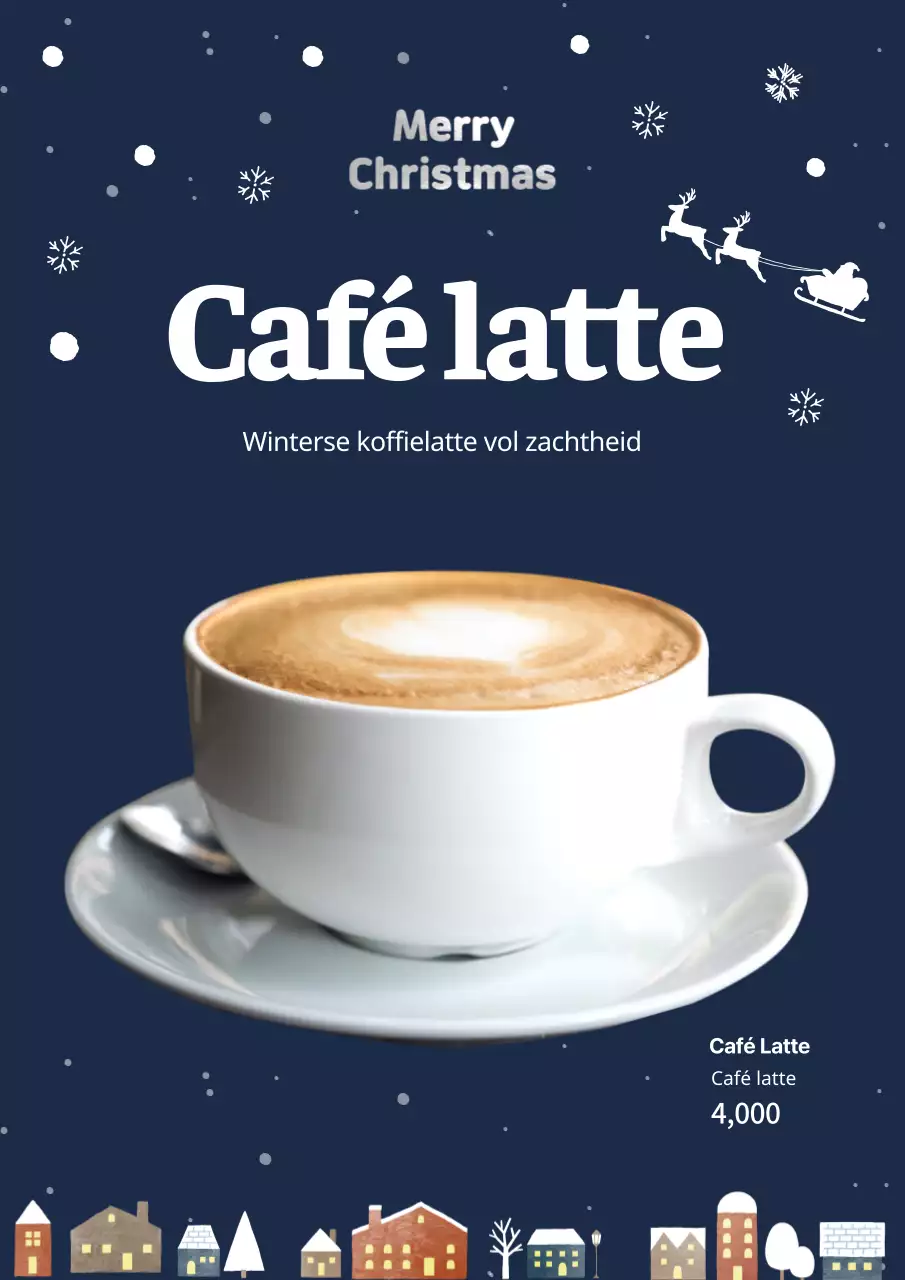 Blauwe foto Kerst café koffie reclame