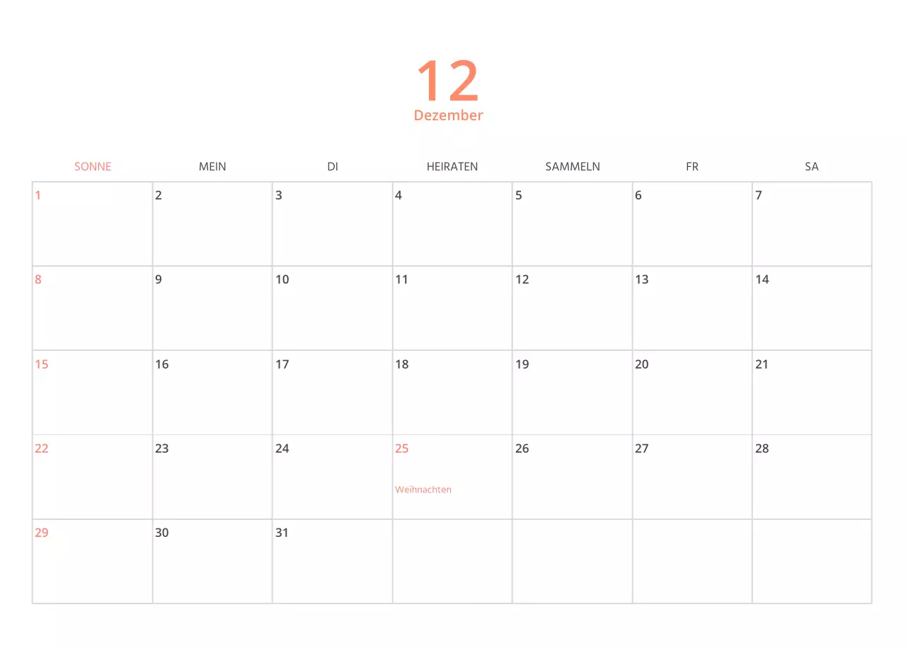 Mehrfarbiger Bildkalender