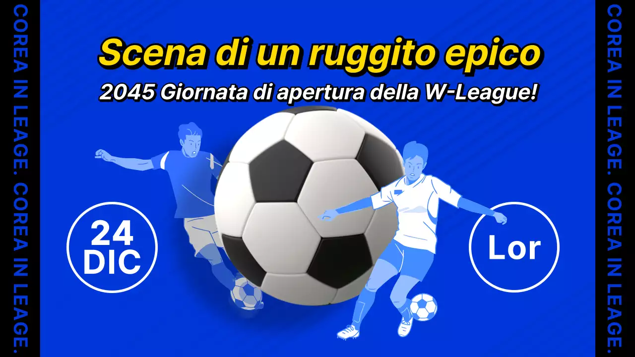 Apertura del campionato di calcio con un concetto di illustrazione del calcio in toni blu freddi