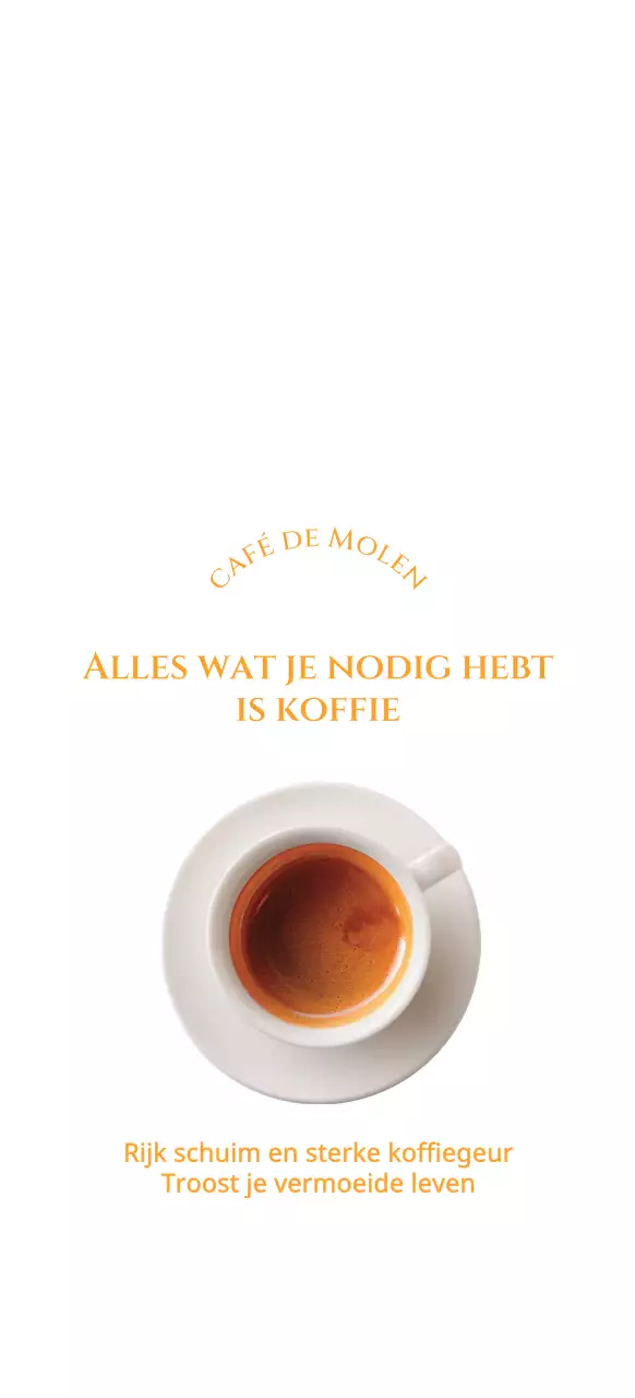 Sentimentele koffieafbeelding in oranje en wit