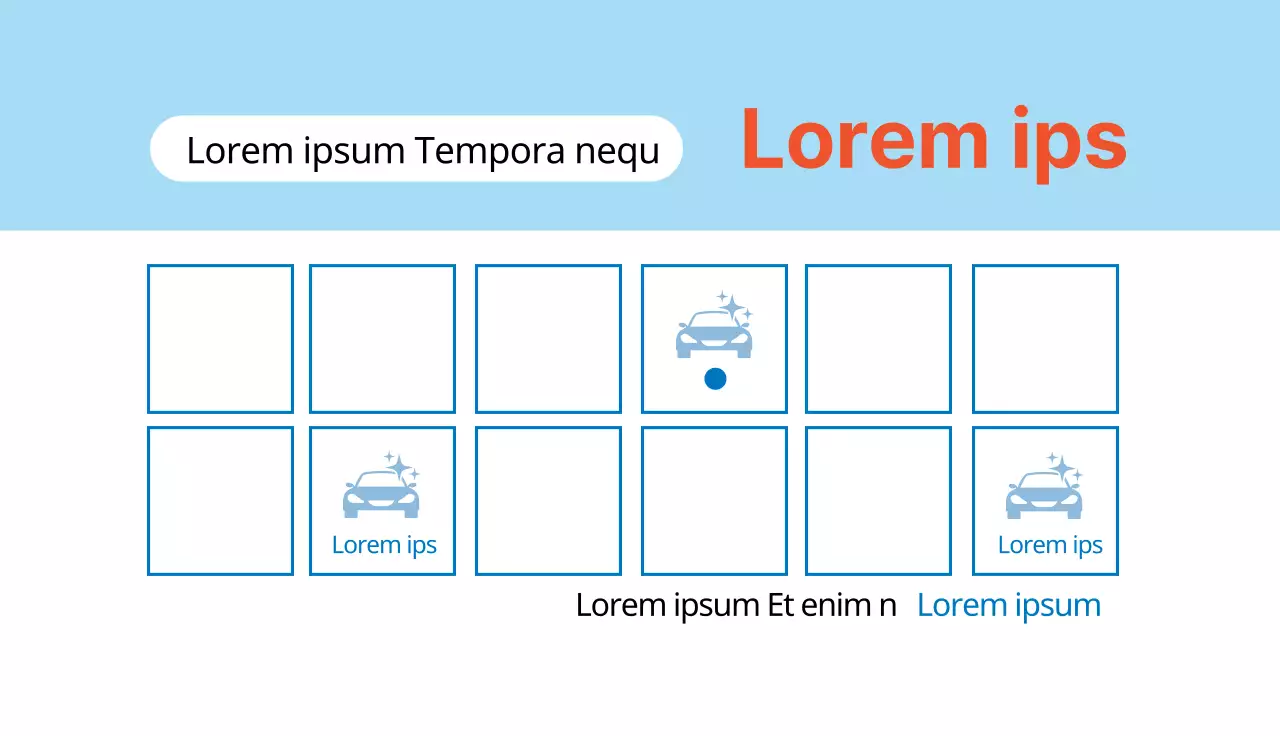 Illustration bleue coupon de lavage de voiture soigné