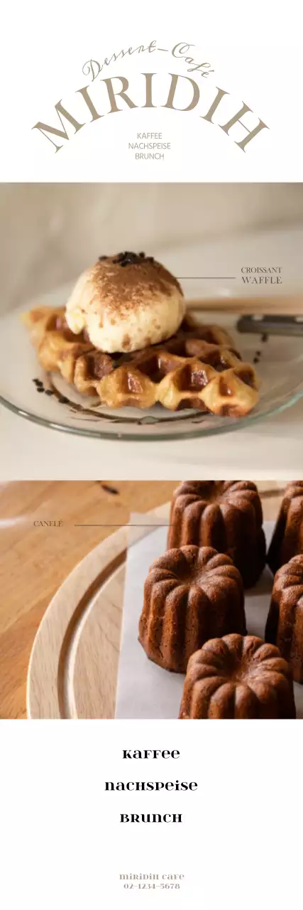 Dessertbanner für ein einfaches weißes Café