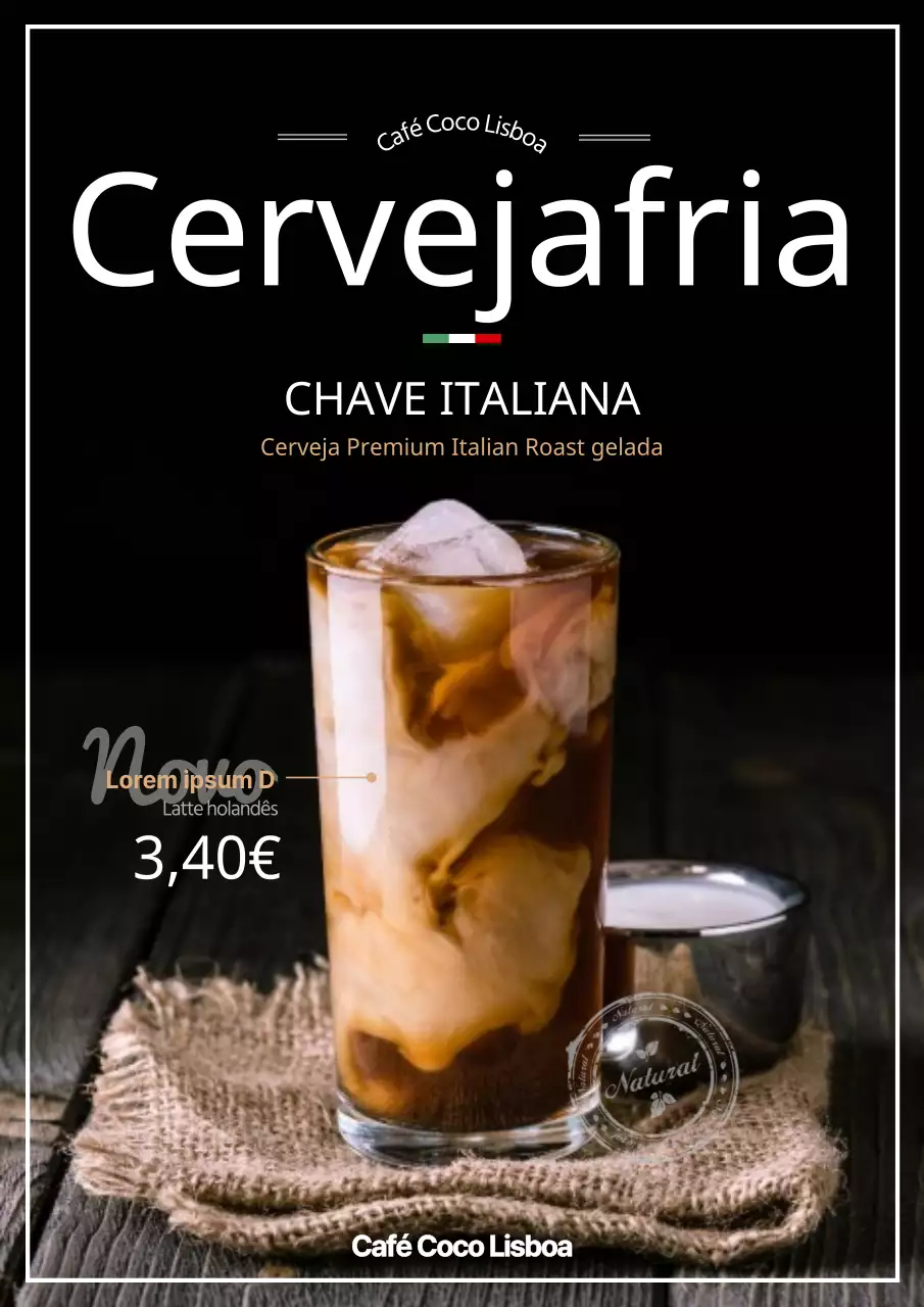 Anunciar um novo menu de cerveja fresca