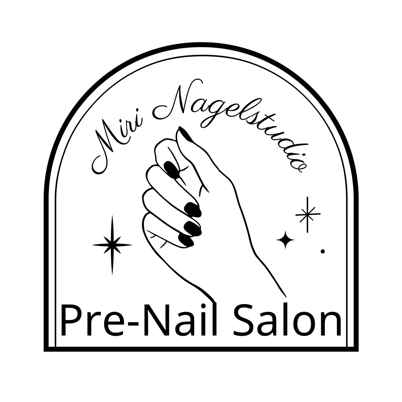 Badge-Stil Nagelstudio in der Hand Illustration