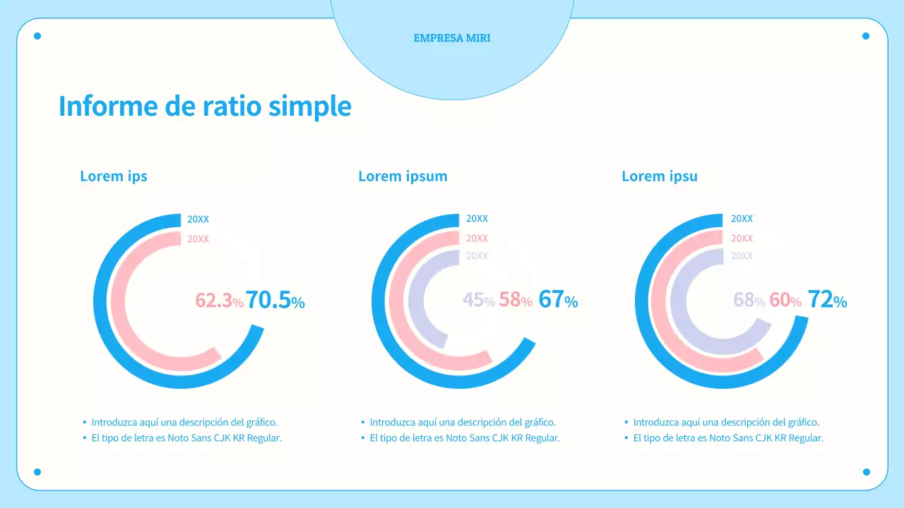 Gráficos e infografías con círculos en tonos pastel azules