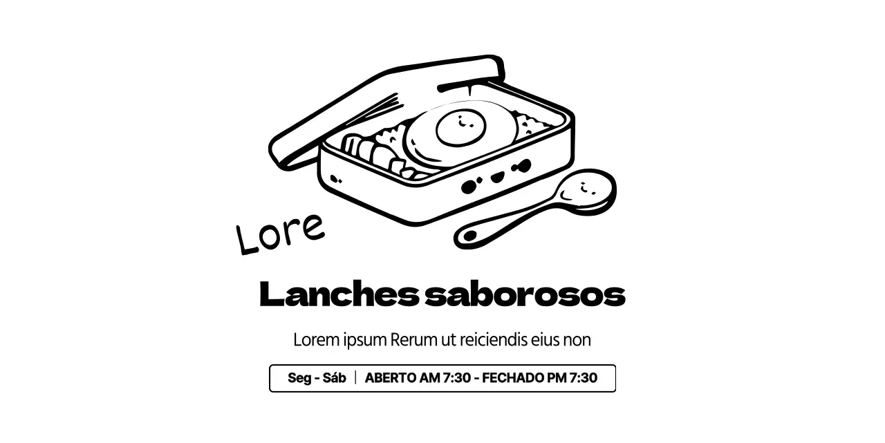 Estilo de logótipo sob a forma de ilustração de uma caixa de bento para informações sobre a loja de bento e o serviço de apoio ao cliente