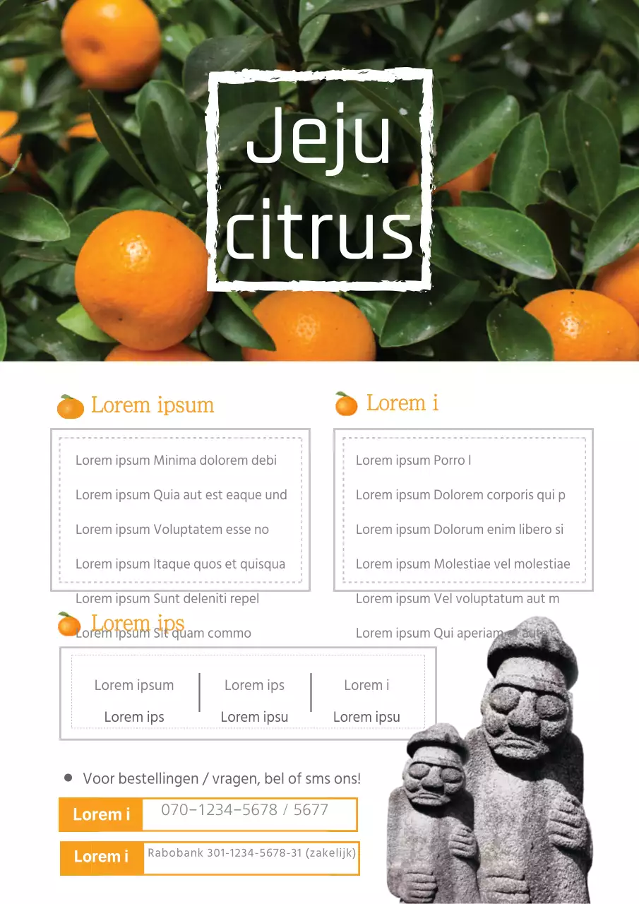 Flyer ter promotie van producten van aardbeienboerderijen