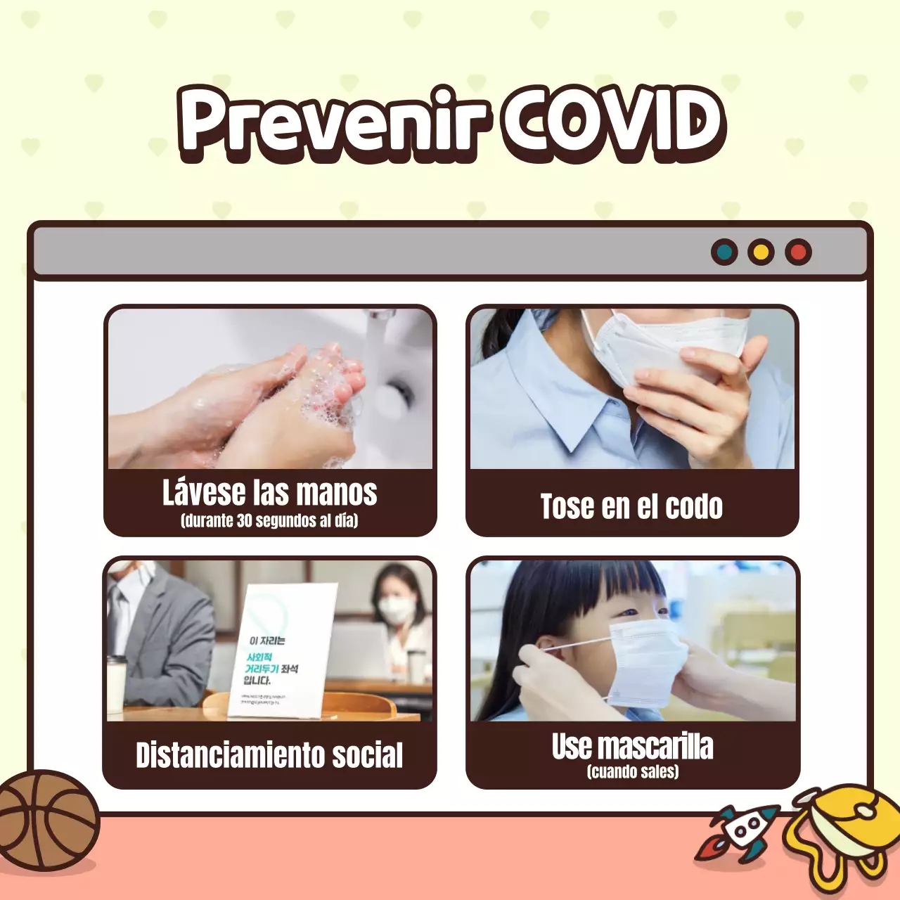 Presentación de la clase con un simpático personaje de color rosa y amarillo