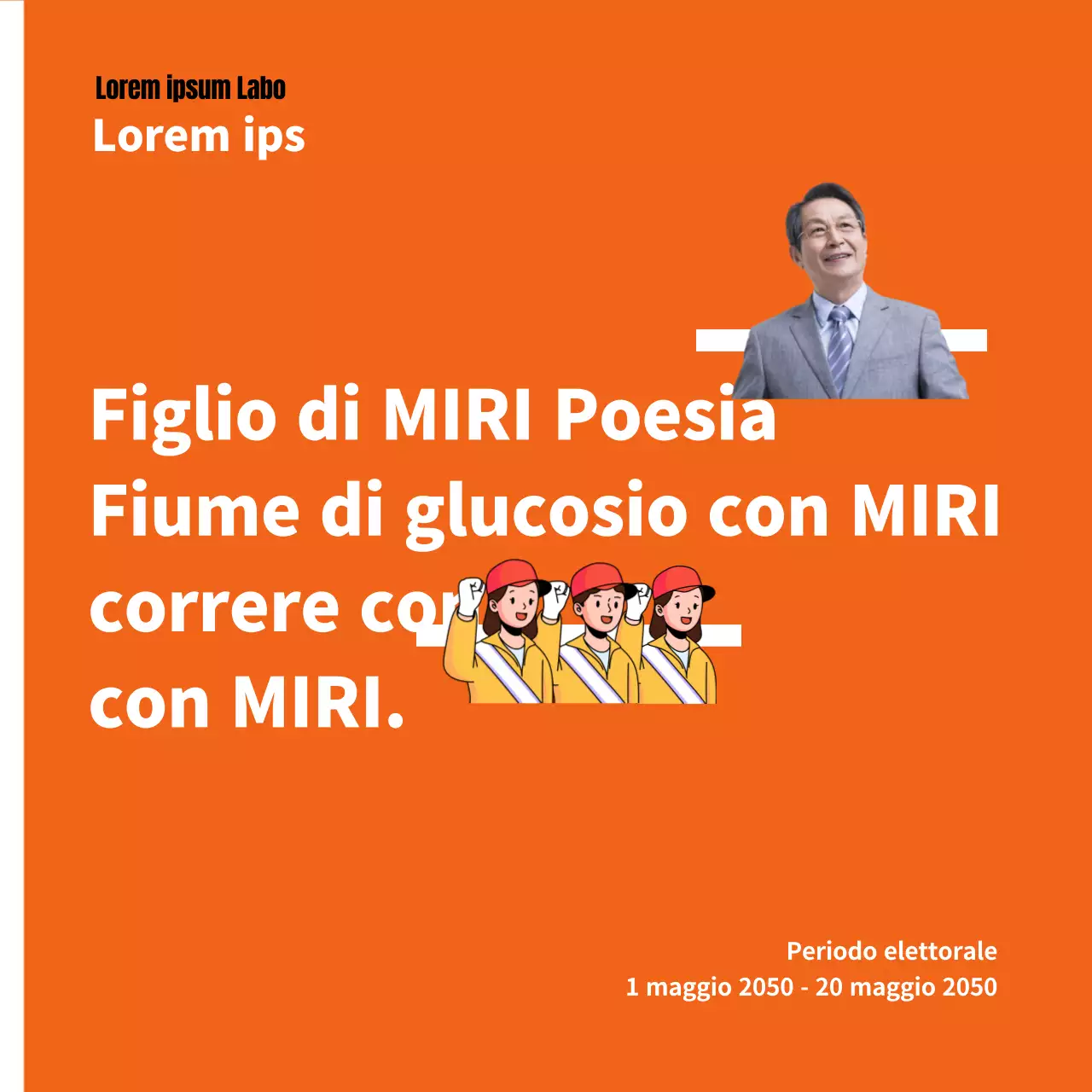 Lavori di supporto elettorale evidenziati in arancione