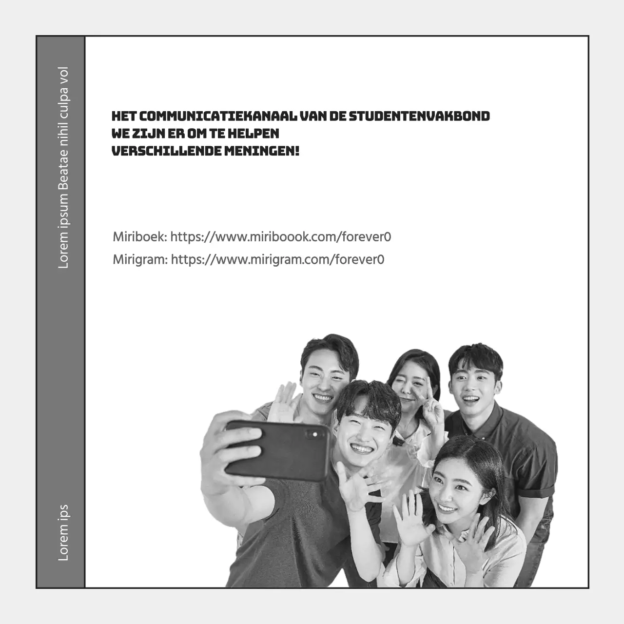 Een eenvoudig grijs en zwart activiteitenverslag van de studentenvereniging