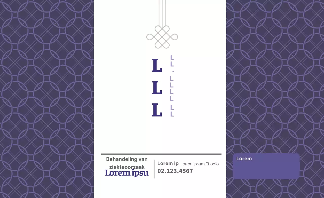 Paars patroon traditioneel oosters gezondheidsvoedsel Chinees medicijnetiket