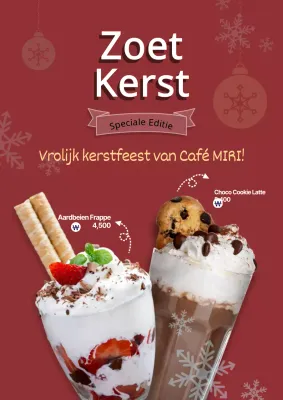 Promotieposter voor de kersteditie van het drankenmenu