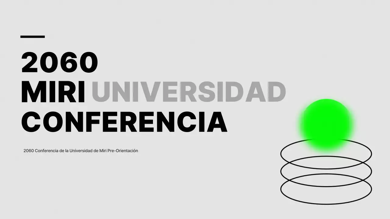 Sencilla presentación de orientación para conferencias en gris y verde lima
