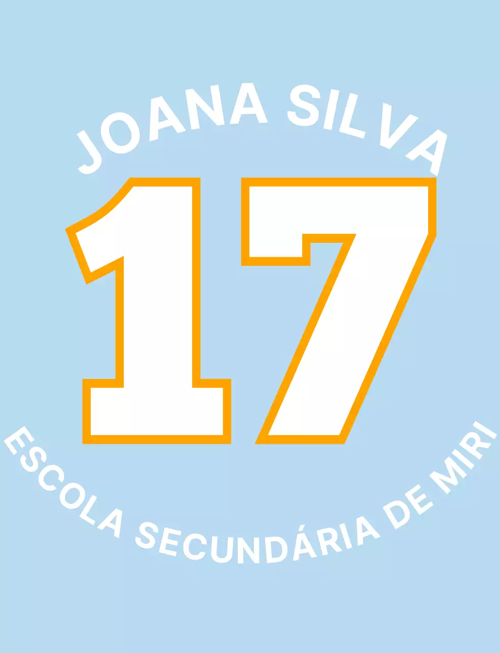 T-shirt da equipa escolar em tons pastel azul-celeste