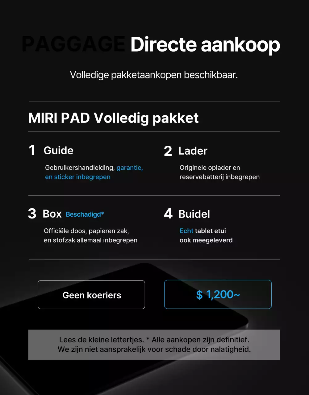 Black Blue Point Eenvoudige en stijlvolle advertentiepagina (detailpagina)