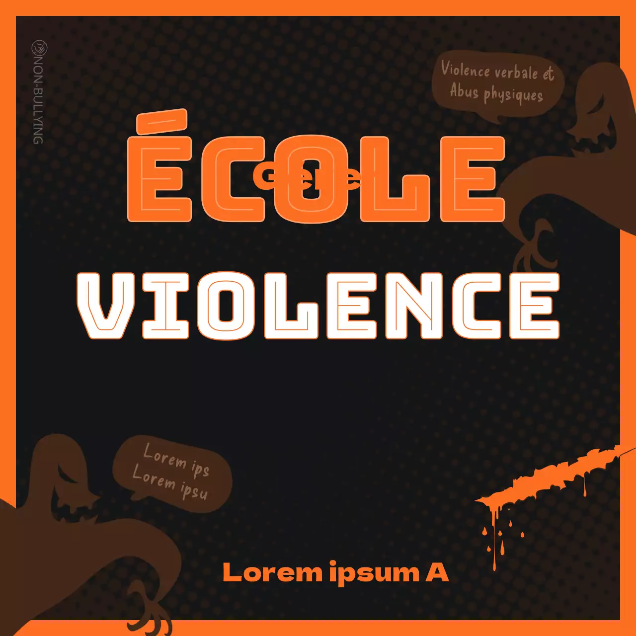 Promotion de l'éradication de la violence scolaire en orange