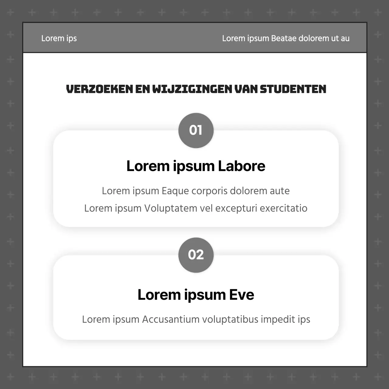 Een eenvoudig grijs en zwart activiteitenverslag van de studentenvereniging