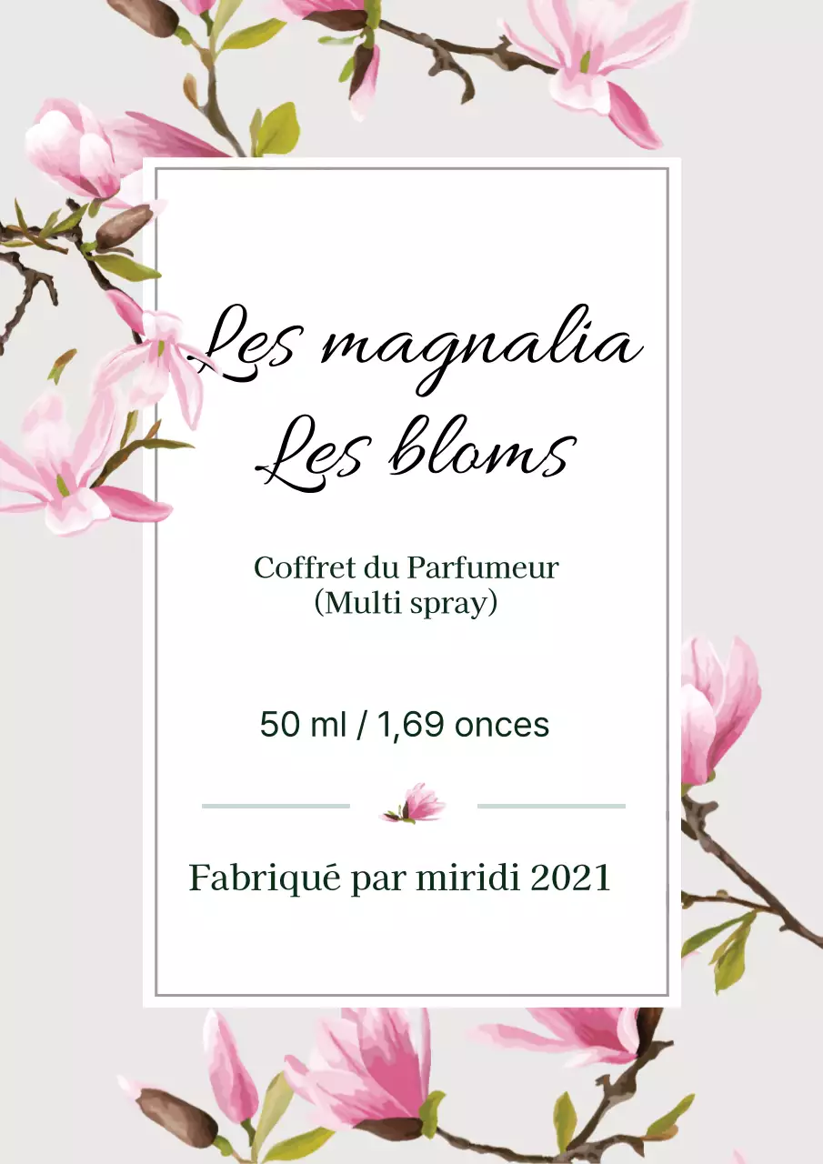 Étiquette de parfum vintage avec illustration grise