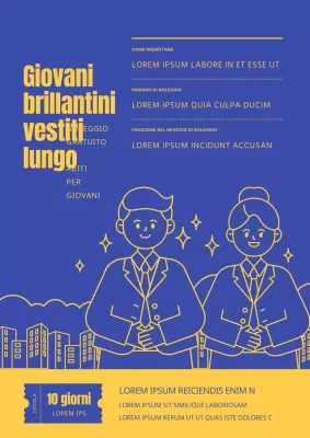 Informazioni sull'assunzione di abbigliamento per colloqui blu e giallo
