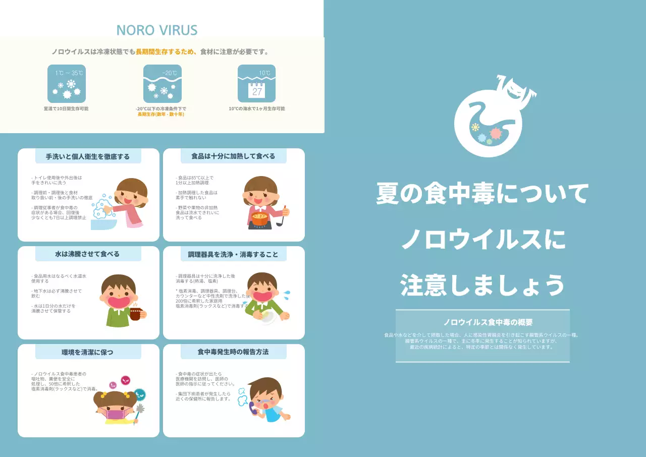 夏の食中毒ノロウイルスにご注意ください！Lホルダー