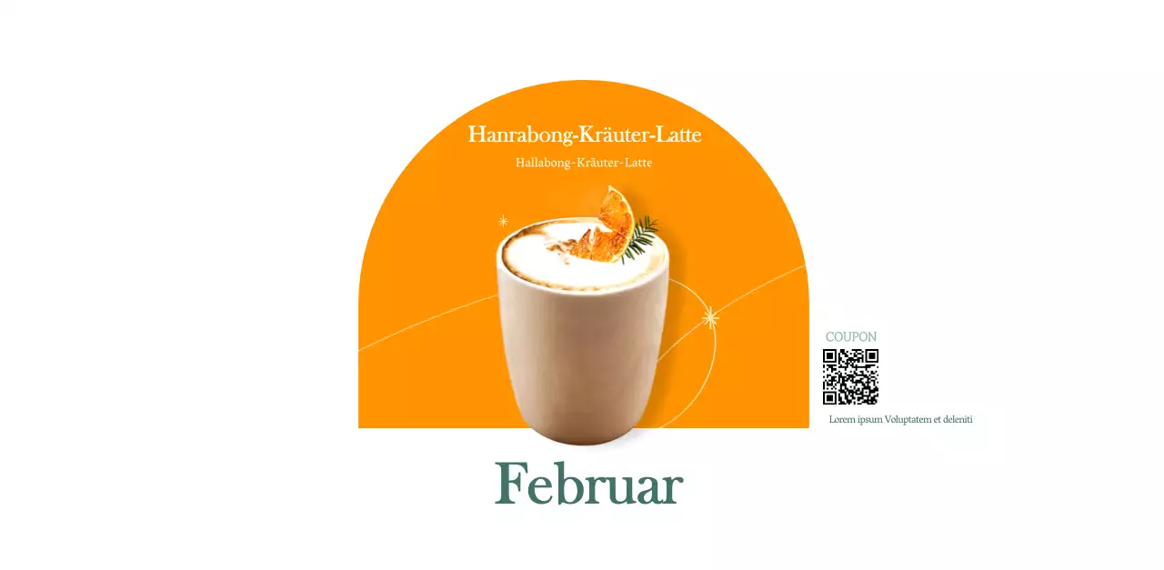 Cafe-Kalender mit Empfehlungen für das Getränk des Monats