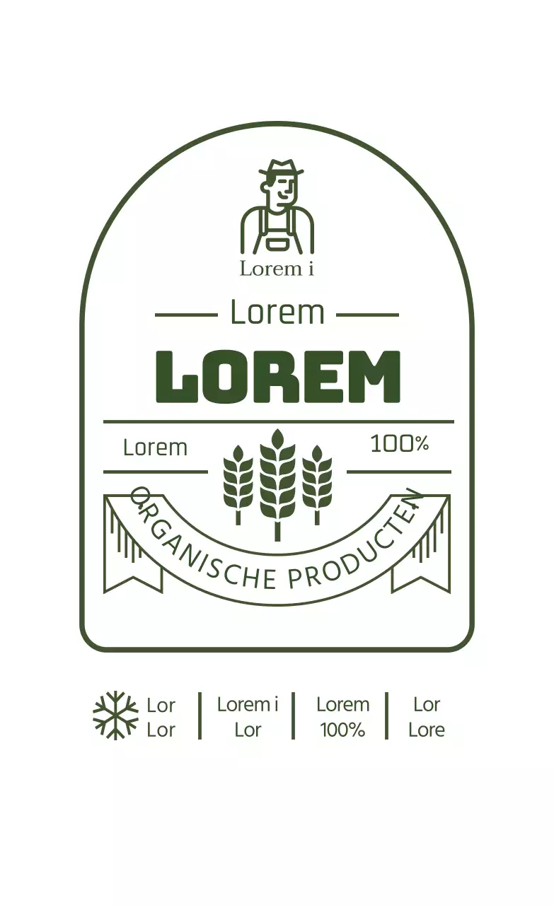 Groen Vintage Rijst Etiket