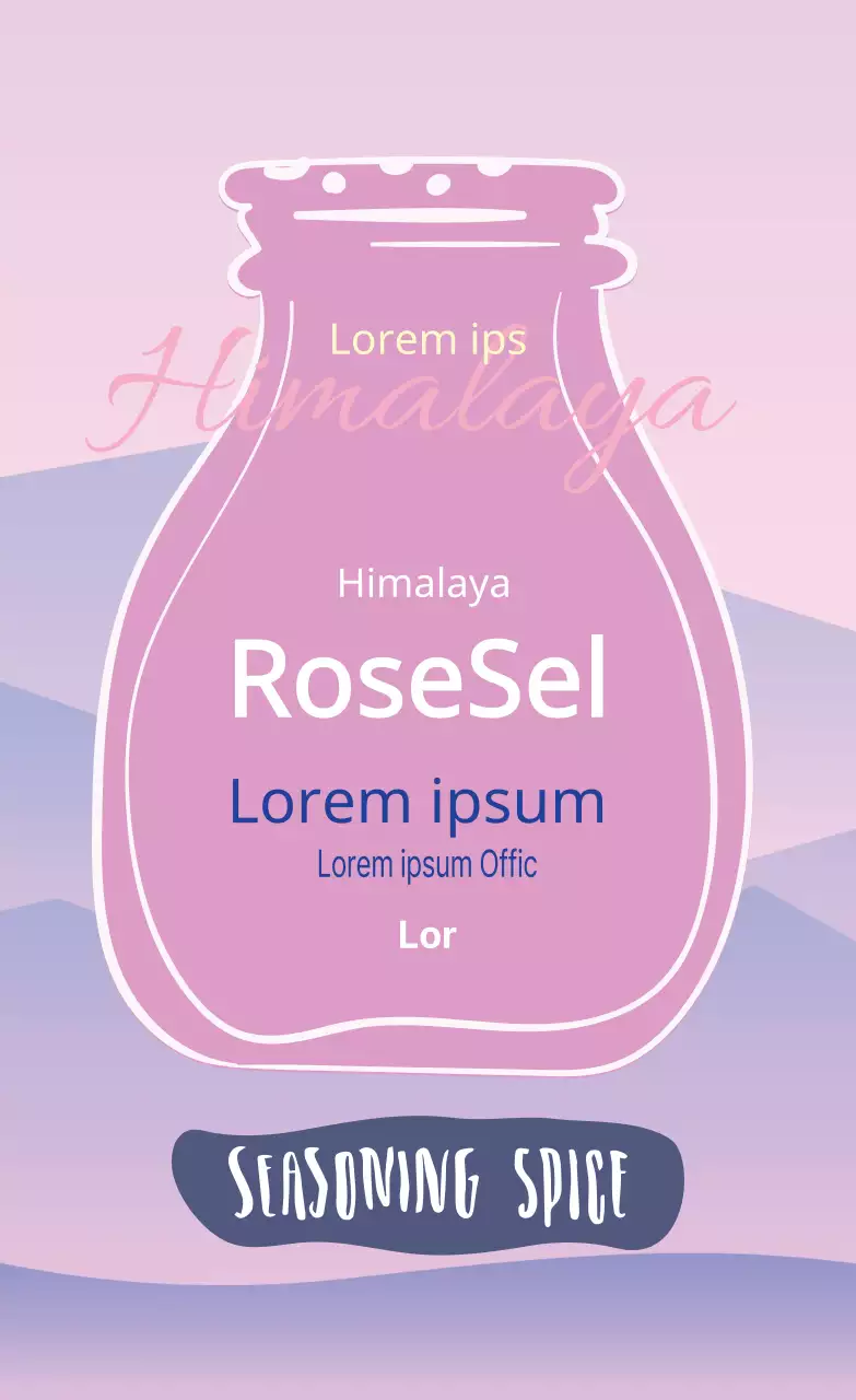 motif rose alimentation simple sel rose étiquette de sel