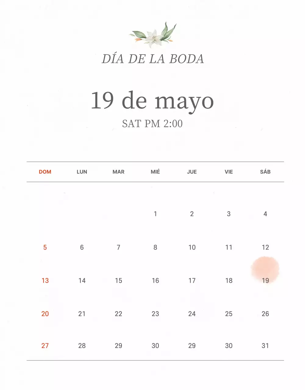 Invitación de boda móvil en gris claro y flores