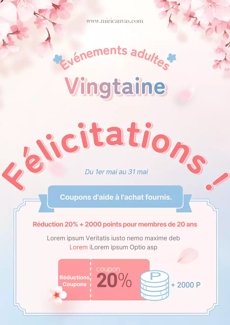 Un joli jour de passage à l'âge adulte pour les cerisiers en fleurs, dans un printemps rose et bleu clair.