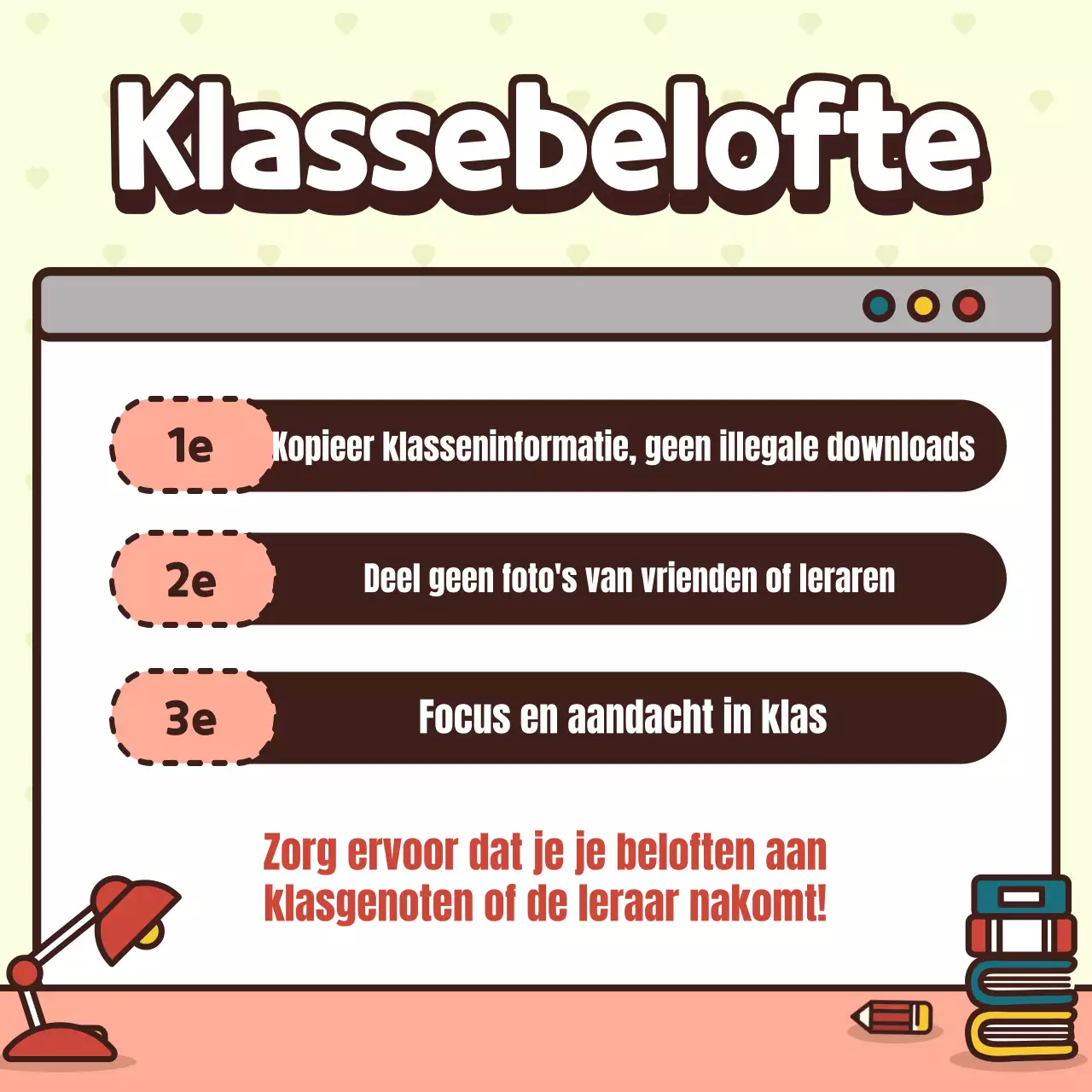 De klas introduceren met een roze en geel schattig karakterconcept