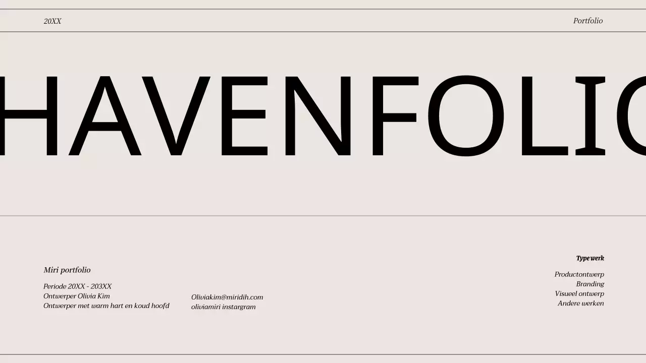 Strak gelijnde conceptportfolio in gebroken wit en zwart