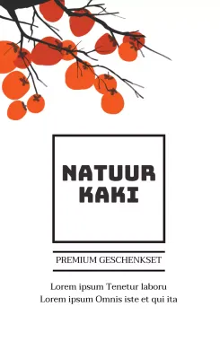 Oranje geïllustreerde gedroogde persimmon cadeauset verpakkingsetiket