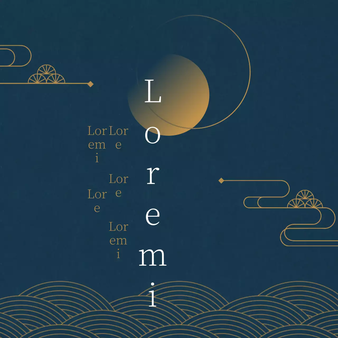 Ein einfacher türkis-gelber Chuseok-Gruß