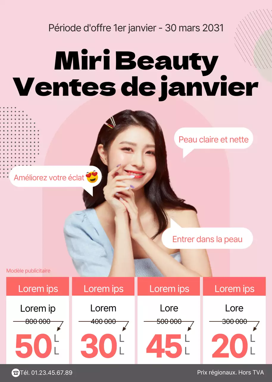 Vente de produits de beauté mise en évidence par une bulle rose
