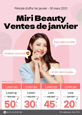 Vente de produits de beauté mise en évidence par une bulle rose