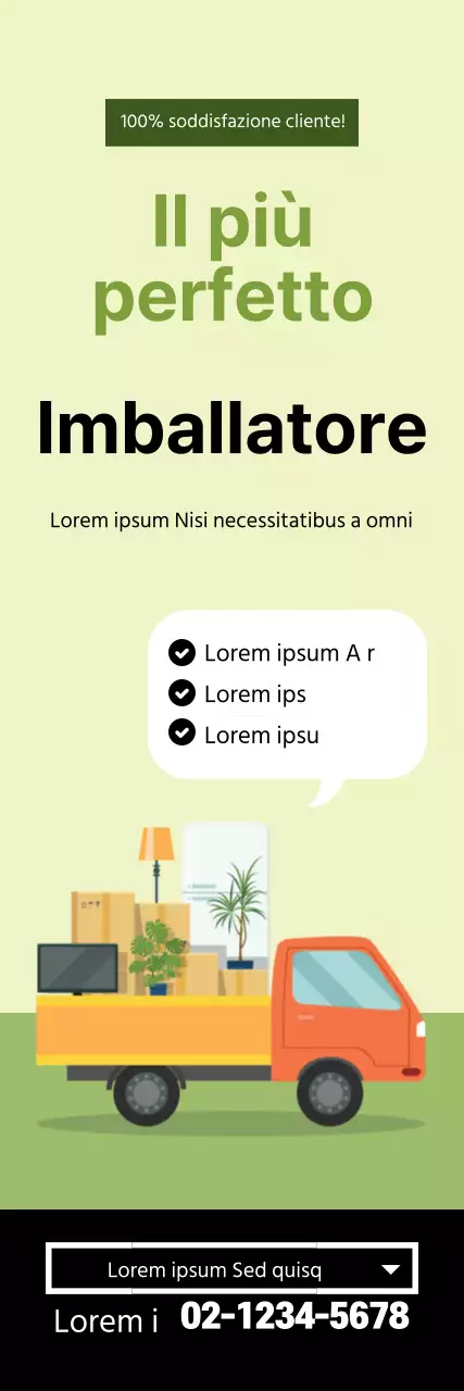 Illustrazione verde L'imballaggio ordinato favorisce il trasloco